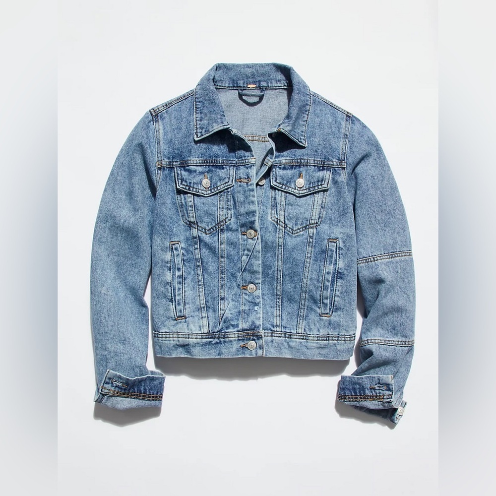 Free People Rumors Denim Jean Jacket Light Indigo - Picture 5 of 5